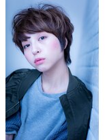 エルデ ナインズ ヘアー スタンド 川口店(elde 9's HAIR STAND)&nbsp;ミニウルフテラコッタデジタルパーマくすみブルー