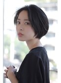 【麻布十番・三田・六本木】丸みショートボブ＆ダークブラウン