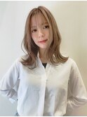 韓国風ヘア くびれヘア プラチナベージュ t823