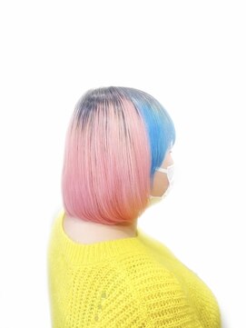 ホワイト 梅田(white) ＊2トーン＊ピンク×アクアブルー