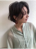 ショートカット丸みショート耳掛けひし形小顔 10代20代30代