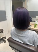 パープルカラー ボブスタイル