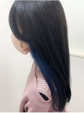 ヘアポジション 東通(HAIR Position) 鮮やかブルーイヤリングカラー