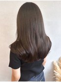 ブリーチなしニュアンスカラー＊オリーブブラウンロングヘア