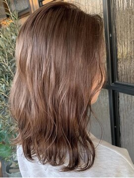 ラ メール ヘア デザイン(La mer HAIR DESIGN) グレージュ切りっぱなしボブ前髪ありミニボブミルクティベージュ