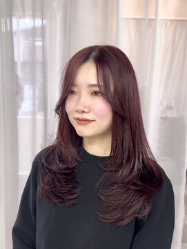 カフネヘアー(Cafune' hair) ボルドーカラー×レイヤーカット