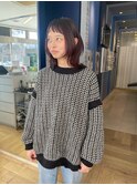 外はねミディアムウルフstyle！前髪短め