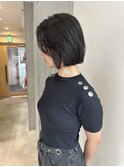 YOKE 切りっぱなしボブ丸くないボブ顔周りアッシュブラック