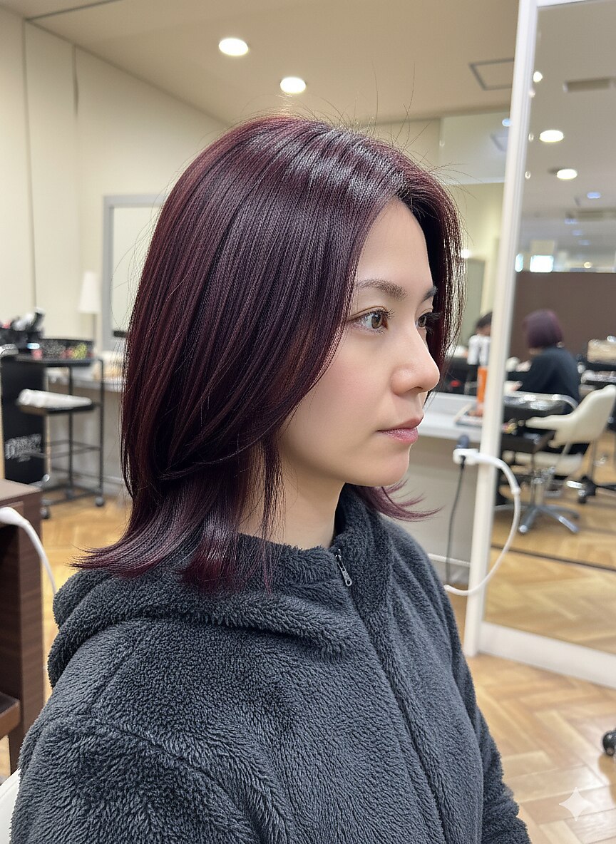 【大人女性人気】まとまり感のある艶カラー＋カット＋トリートメント