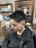 アールズ ヘア(R's hair)&nbsp;MEN’S/リバースセンターパート/ニュアンスパーマ/印西市/印西
