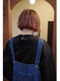 ミニボブ切りっぱなしボブピンクベージュケアブリーチ髪質改善