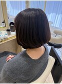 40代50代60代ひし形ショートボブ前髪あり白髪染め艶ボリューム