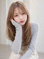 ルイマダーナ 栄店(LOUIMADNA)&nbsp;韓国ヘア 顔周りカット ロングレイヤー ベージュカラー 髪質改善