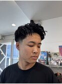 ショートアップバングピンパーマ