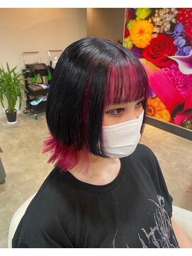 ダブル アンダーバー サロン(W_SALON) 【W_SALON 河原町】ウルフカット/ インナー/ビビッドピンク