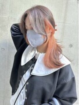 ディア(.eer) 秋冬☆イヤリングカラー×アプリコットオレンジ☆顔周りレイヤー