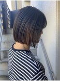 大人の雰囲気漂うオリーブグレージュボブ 30代40代50代