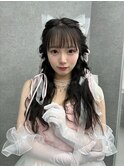 博多/福岡/韓国ヘア/前髪顔周りカット/ヘアアレンジ/暗めカラー