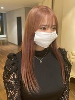 ハーフアンドハーフ(HALF and HALF)&nbsp;顔周りカット/ピンクベージュ/ブリーチカラー