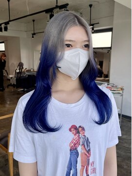 ザ オーダー(THE ORDER) 青髪　デザインカラー　ルーツカラー　ケアブリーチ