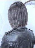 【完全脱白髪染めデザイン】ホワイトハイライト×ブリーチ3回