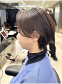 40代50代60代耳かけショート前髪なしハンサムショート白髪ぼかし