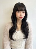 〈藤間〉韓国レイヤー/重めバング/ナチュラル暗髪カラー