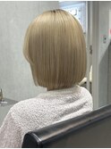 ブロンドボブ/丸みボブ/ハイトーン/ブリーチ/表参道/原宿