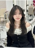 ハッシュレイヤー/レイヤーカット/顔まわり/韓国ヘア