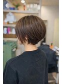 丸みシルエット　小顔ショートボブ