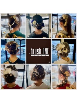 ブラッシュ ワン クルー(.brush ONE CREW)の写真/ハイセンスで崩れにくヘアセットが大人気◎着付け~ヘアセットまで、プロがトータルプロデュース♪