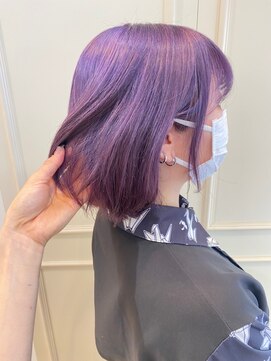 ヴィーヴォ 天六店(VIVO) 【VIVO】パープルアッシュ 韓国カラー 前髪ありボブダブルカラー