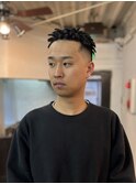 MEN'S HAIRマッシュウルフアッシュブラックカルマパーマ