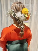 ネオリーブ チロル 横浜西口店(Neolive CiroL.)&nbsp;卒業式ヘア☆紐アレンジでゆるっと編み下ろし　着物