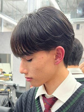 エルマーク 梅田(L-MARK) 黒髪マッシュナチュラルマッシュメンズヘア韓国ツーブロック