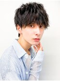20代30代メンズスパイラルパーマワイルドオシャレ感アッシュ