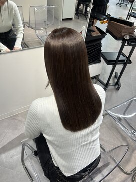 ユーフォリア 渋谷グランデ(Euphoria SHIBUYA GRANDE) マロンベージュケアストレート 顔周りレイヤー髪質改善