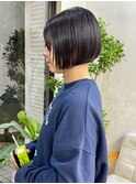 愛され大人ミニボブ20代30代40代 透け感カラー春カラー前髪あり