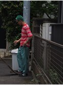 ストリート系×グリーンヘア