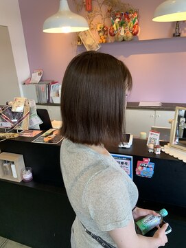 アヴァンス 北花田店(AVANCE) 【#暗めオリーブベージュ】×大人可愛いロブ