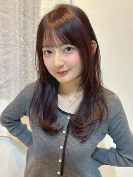 アンニュ(annuy) シースルーバング 顔周りレイヤー アッシュブラウン ストレート