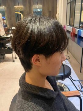 ダブル(W) メンズ/センターパート/マッシュショート/ダークブラウン