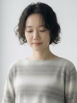 キビト(kibito)&nbsp;センター分けパーマボブパーマ東新宿御苑20代30代40代