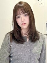 ローレンジウ(LOREN JU)&nbsp;着物ヘア/ダークアッシュ/ミディアムレイヤーカット/名古屋名駅