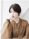 ひし形ショートヘアシースルーバング