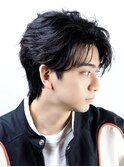 センターパートフェザーパーマシャドウパーマメンズパーマ