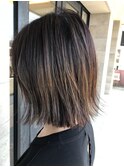 【切りっぱなし】【ハイライト】【グレージュ】