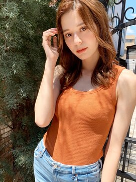 マリアバイアフロート(Maria by AFLOAT) 【山田】オレンジベージュツヤ感ラフカール