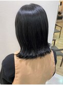 透明感ある暗髪カラー