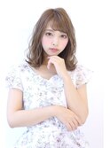 オリーブカラーハイライトカラー小顔セミウェットウェーブ